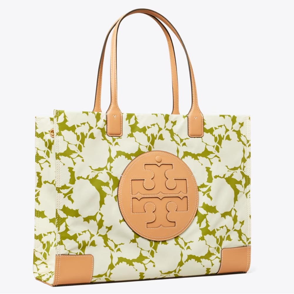 BRAND NEW Tory Burch Ella Printed Tote - Green & White Floral